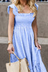 'Orla' Ruffled Plaid Smocked Dress - Celes Fashion